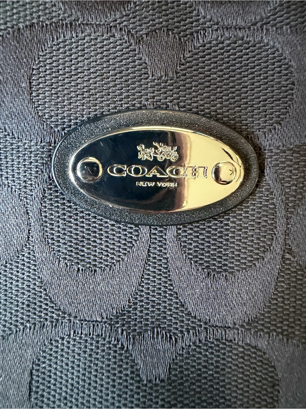 Coach- Y2K Black Signature ZipTote with Leather Trim - Picture 2 of 12